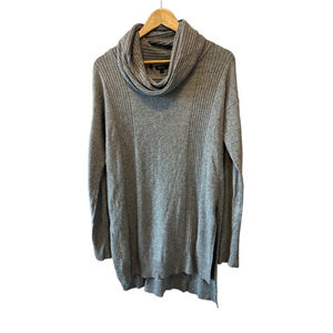 BUFFALO Grey Angora Blend Funnel Neck Long Sleeve Side Slit Sweater Dress M